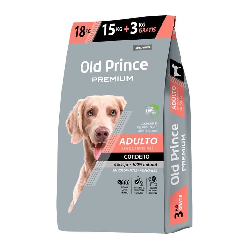 Old Prince Novel Perro Adulto Cordero Myl 15+3 kg Bonus