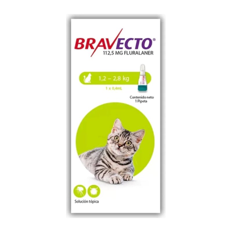 Pipeta Bravecto Gato 1.2-2.8 kg