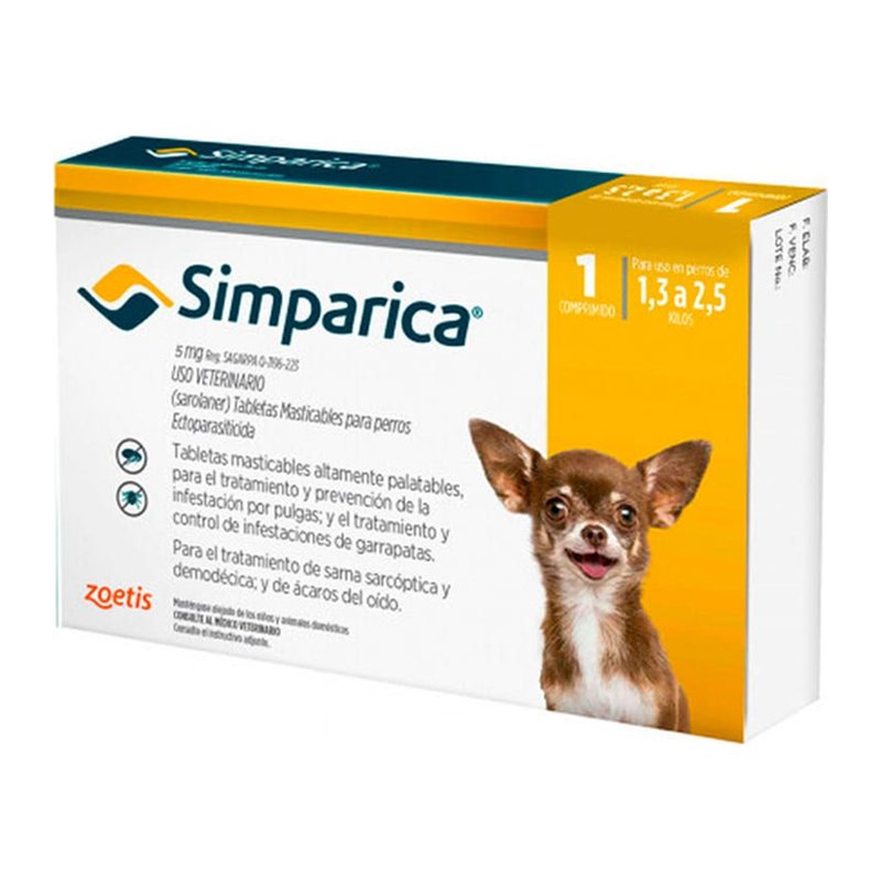 Comprimido Simparica Perro 01.3-02.5 kg