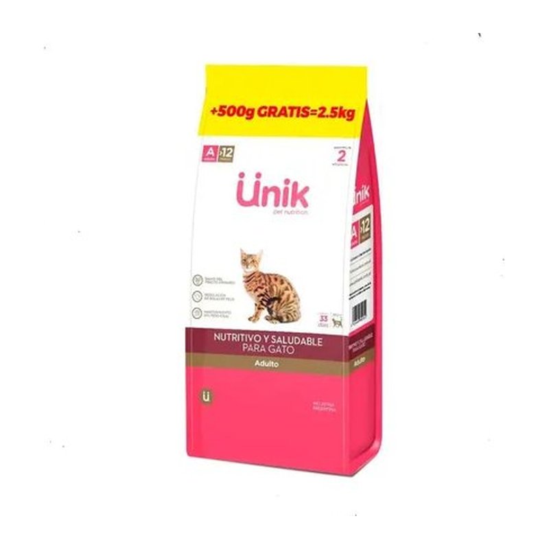 Unik Gato Adulto 2 kg + 500 g Bonus Bag