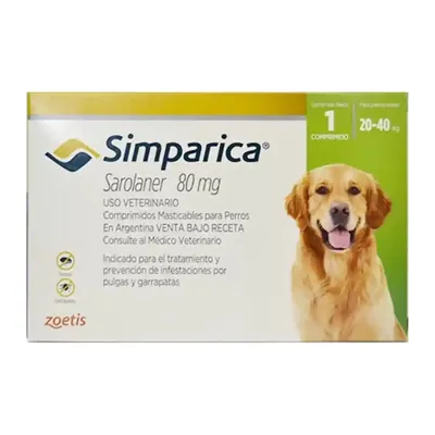 Comprimido Simparica Perro 20-40 kg